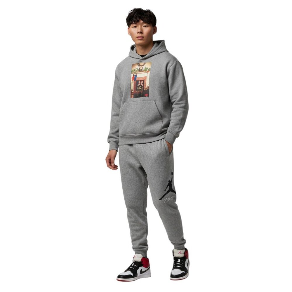 Air Jordan 1 Sweatsuit 2 PC Mens size L Hoodie Jogger Set Fleece Tracksuit NWT